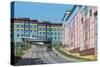 Coloured Apartment Houses-Gabrielle and Michael Therin-Weise-Stretched Canvas