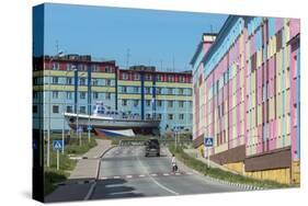 Coloured Apartment Houses-Gabrielle and Michael Therin-Weise-Stretched Canvas