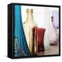 Coloured Bottles in a Row 02-Tom Quartermaine-Framed Stretched Canvas