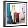 Coloured Bottles in a Row 02-Tom Quartermaine-Framed Giclee Print