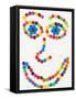 Coloured Chocolate Beans Forming a Smiling Face-Greg Elms-Framed Stretched Canvas