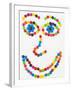 Coloured Chocolate Beans Forming a Smiling Face-Greg Elms-Framed Photographic Print