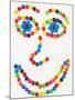 Coloured Chocolate Beans Forming a Smiling Face-Greg Elms-Mounted Photographic Print