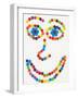 Coloured Chocolate Beans Forming a Smiling Face-Greg Elms-Framed Photographic Print