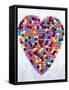 Coloured Chocolate Beans Forming Heart-null-Framed Stretched Canvas
