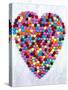 Coloured Chocolate Beans Forming Heart-null-Stretched Canvas