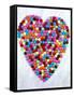 Coloured Chocolate Beans Forming Heart-null-Framed Stretched Canvas