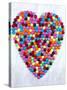 Coloured Chocolate Beans Forming Heart-null-Stretched Canvas