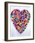 Coloured Chocolate Beans Forming Heart-null-Framed Photographic Print