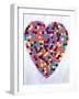 Coloured Chocolate Beans Forming Heart-null-Framed Photographic Print