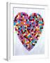 Coloured Chocolate Beans Forming Heart-null-Framed Photographic Print