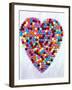 Coloured Chocolate Beans Forming Heart-null-Framed Photographic Print