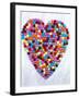Coloured Chocolate Beans Forming Heart-null-Framed Photographic Print