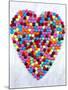 Coloured Chocolate Beans Forming Heart-null-Mounted Photographic Print