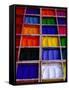Coloured Dyes for Sale at Market Stall, Pashupatinath, Bagmati, Nepal-Richard I'Anson-Framed Stretched Canvas