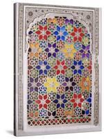 Coloured Glass Jali in Hallway Within the Palace, Deo Garh Palace Hotel, Deo Garh, India-John Henry Claude Wilson-Stretched Canvas