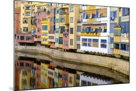 Coloured Houses on the Onyar River, Girona, Spain-Carlos Sanchez Pereyra-Mounted Photographic Print