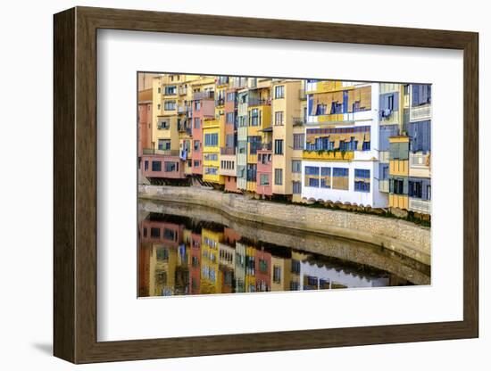 Coloured Houses on the Onyar River, Girona, Spain-Carlos Sanchez Pereyra-Framed Photographic Print