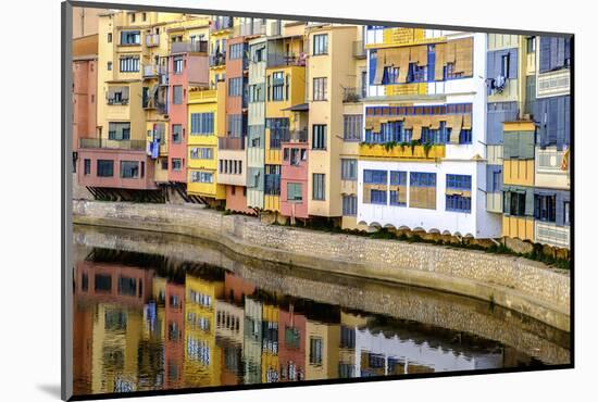 Coloured Houses on the Onyar River, Girona, Spain-Carlos Sanchez Pereyra-Mounted Photographic Print