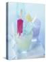 Coloured Ice Lollies in Glasses of Crushed Ice-Ian Garlick-Stretched Canvas