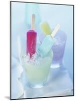 Coloured Ice Lollies in Glasses of Crushed Ice-Ian Garlick-Mounted Photographic Print