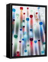 Coloured Marbles Creating Interesting Coloured Long Shadows-Frankie Angel-Framed Stretched Canvas