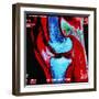 Coloured MRI Scan of Human Knee Joint, Side View-Geoff Tompkinson-Framed Premium Photographic Print