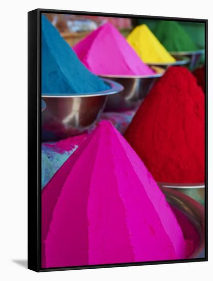 Coloured Powders for Sale, Devaraja Market, Mysore, Karnataka, India, Asia-Tuul-Framed Stretched Canvas