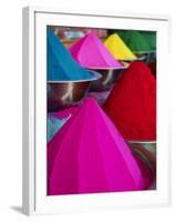 Coloured Powders for Sale, Devaraja Market, Mysore, Karnataka, India, Asia-Tuul-Framed Photographic Print