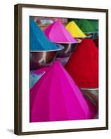 Coloured Powders for Sale, Devaraja Market, Mysore, Karnataka, India, Asia-Tuul-Framed Photographic Print