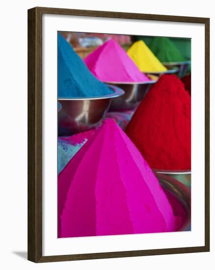 Coloured Powders for Sale, Devaraja Market, Mysore, Karnataka, India, Asia-Tuul-Framed Photographic Print