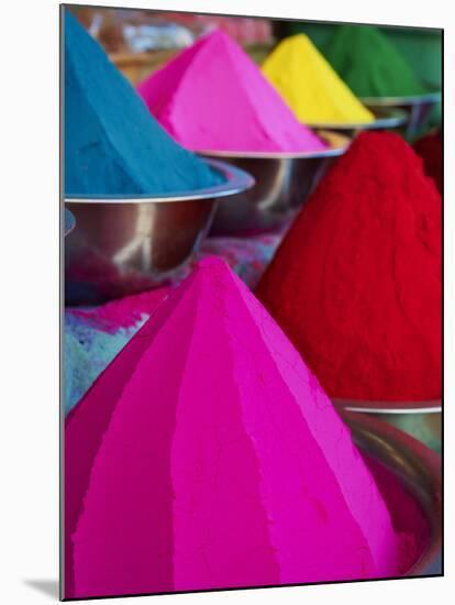 Coloured Powders for Sale, Devaraja Market, Mysore, Karnataka, India, Asia-Tuul-Mounted Photographic Print