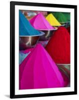 Coloured Powders for Sale, Devaraja Market, Mysore, Karnataka, India, Asia-Tuul-Framed Photographic Print