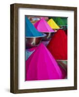 Coloured Powders for Sale, Devaraja Market, Mysore, Karnataka, India, Asia-Tuul-Framed Photographic Print