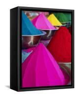 Coloured Powders for Sale, Devaraja Market, Mysore, Karnataka, India, Asia-Tuul-Framed Stretched Canvas