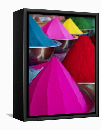 Coloured Powders for Sale, Devaraja Market, Mysore, Karnataka, India, Asia-Tuul-Framed Stretched Canvas