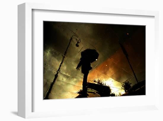 Coloured Rain-null-Framed Art Print