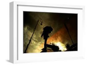 Coloured Rain-null-Framed Art Print