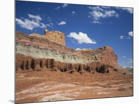 Coloured Rock Formations and Cliffs in the Capital Reef National Park in Utah, USA-Rainford Roy-Mounted Photographic Print