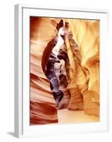 Coloured Rock in Waves Formation in Upper Antelope Canyon, Slot Canyon, Page, Arizona, USA-Roy Rainford-Framed Photographic Print