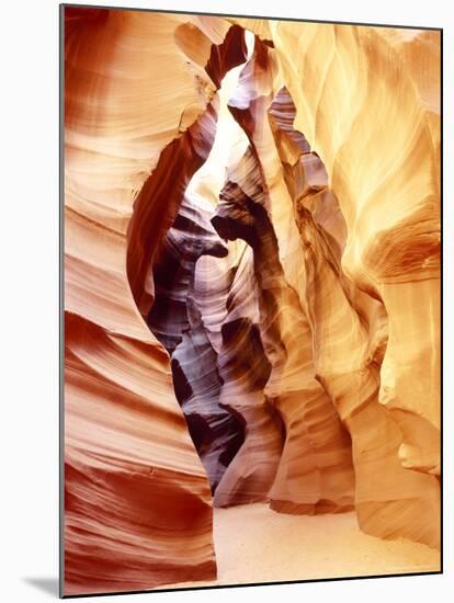 Coloured Rock in Waves Formation in Upper Antelope Canyon, Slot Canyon, Page, Arizona, USA-Roy Rainford-Mounted Photographic Print