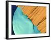 Coloured SEM of a Toothbrush Scrubbing a Tooth-Volker Steger-Framed Photographic Print