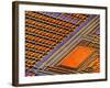 Coloured SEM of Surface of An EPROM Silicon Chip-Dr. Jeremy Burgess-Framed Photographic Print