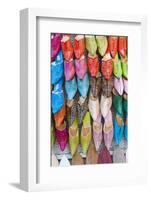 Colourful Babouche for Sale in Thesouks in the Old Medina-Matthew Williams-Ellis-Framed Photographic Print