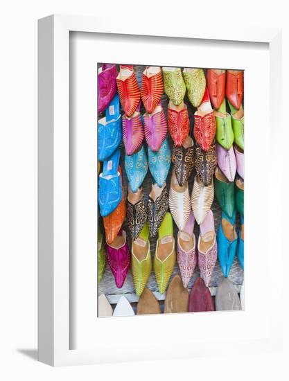 Colourful Babouche for Sale in Thesouks in the Old Medina-Matthew Williams-Ellis-Framed Photographic Print