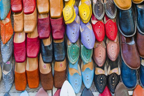 Colourful Babouche (Mens Leather Slippers) for Sale in the Marrakech Souks'  Photographic Print - Matthew Williams-Ellis | AllPosters.com