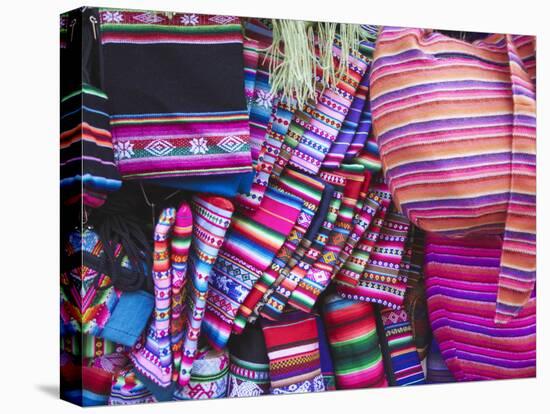 Colourful Bags and Scarves in Witches' Market, La Paz, Bolivia-Ian Trower-Stretched Canvas