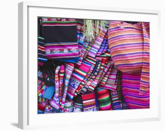 Colourful Bags and Scarves in Witches' Market, La Paz, Bolivia-Ian Trower-Framed Photographic Print