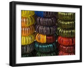 Colourful Bangles for Sale, Maheshwar, Madhya Pradesh State, India-R H Productions-Framed Photographic Print