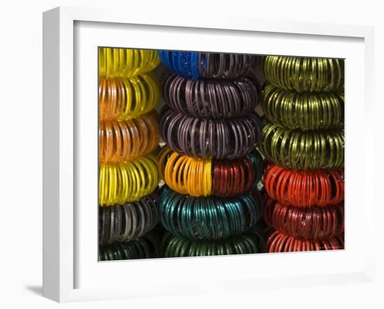 Colourful Bangles for Sale, Maheshwar, Madhya Pradesh State, India-R H Productions-Framed Photographic Print